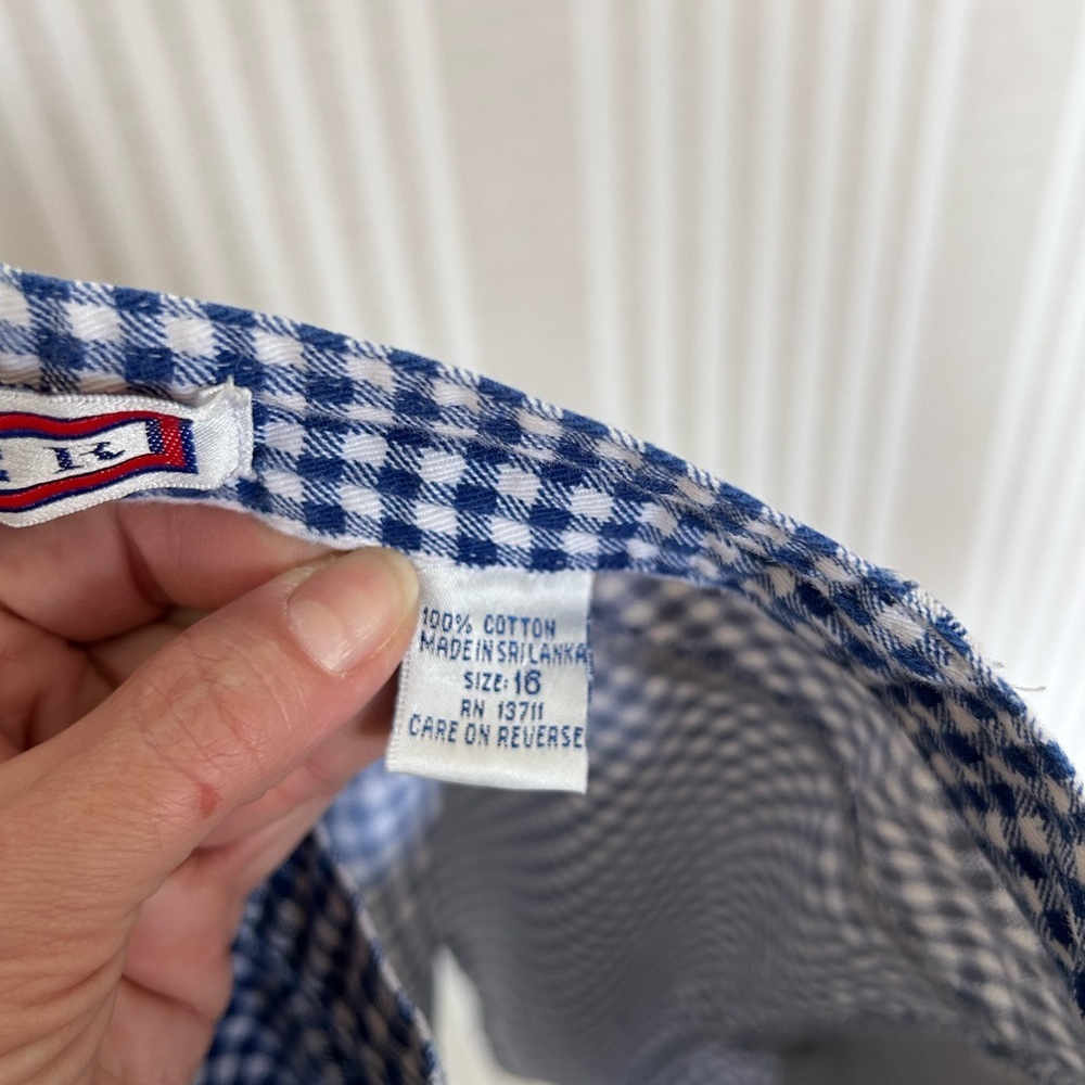 Vintage Pacer Blue and White Gingham Women's Shorts Size 16 High Waist - Picture 8 of 8